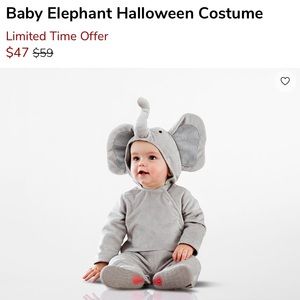 TRADED Pottery Barn Kids Baby Elephant Costume 0-6
